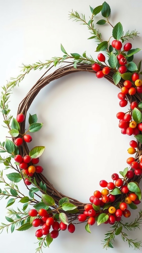 Easter wreath with berry accents and greenery